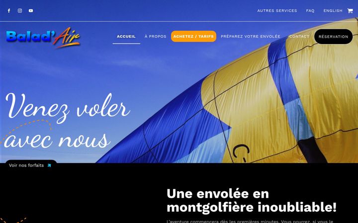 Screenshot of baladair.ca