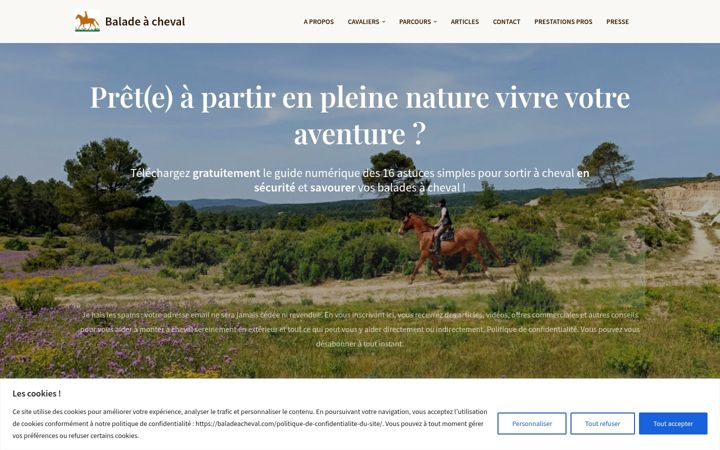 Screenshot of baladeacheval.com