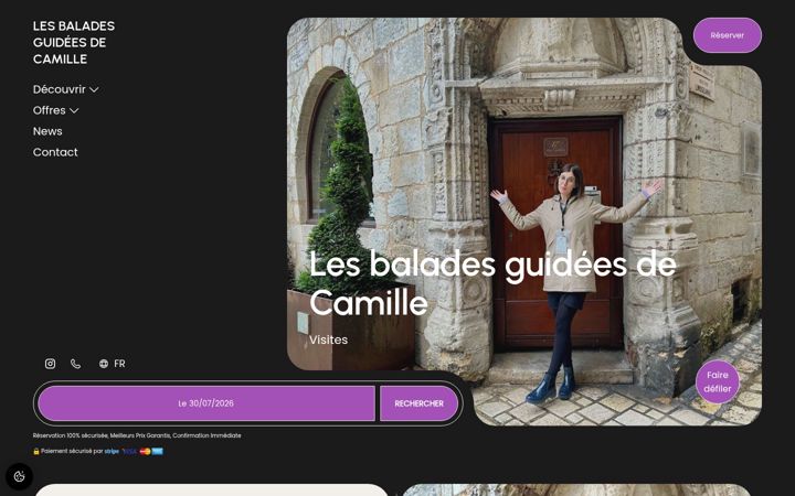 Screenshot of baladesguideesdecamille.com