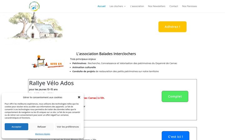 Screenshot of baladesinterclochers.fr