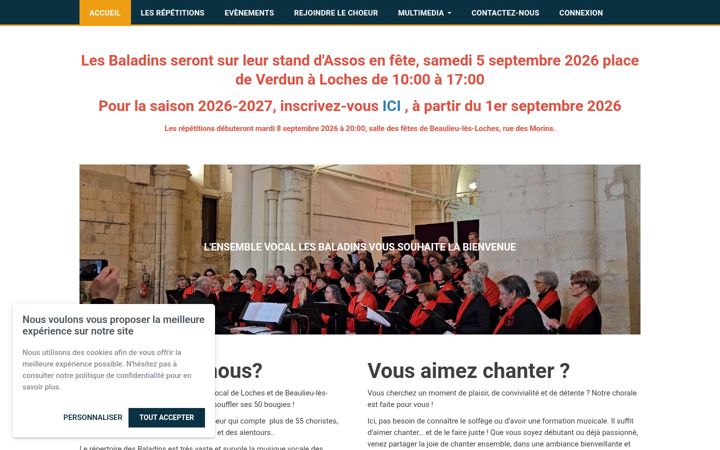 Screenshot of baladins37.fr