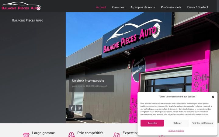 Screenshot of balagnepiecesauto.fr