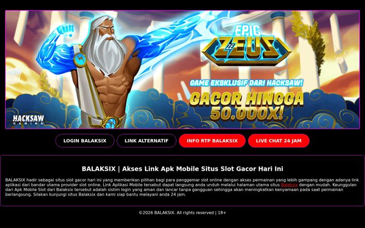 Screenshot of balaksix.app