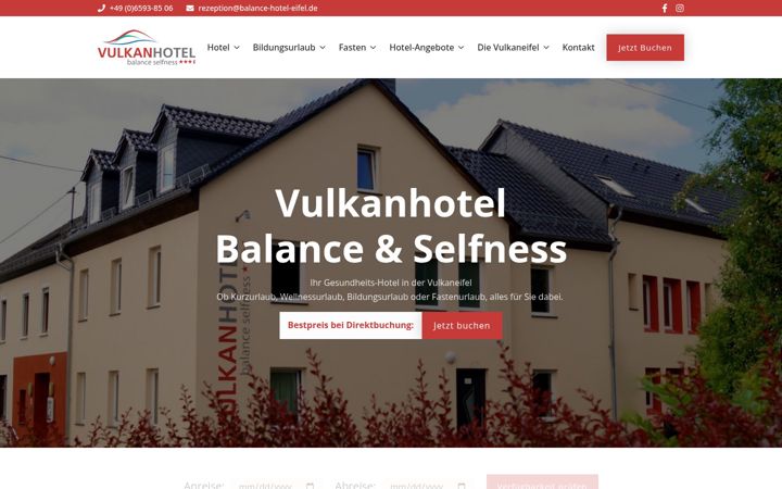 Screenshot of balance-hotel-eifel.de