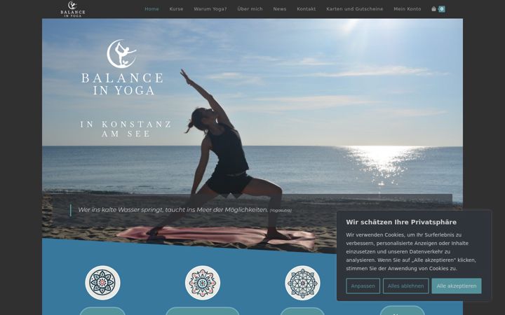 Screenshot of balance-in-yoga.de