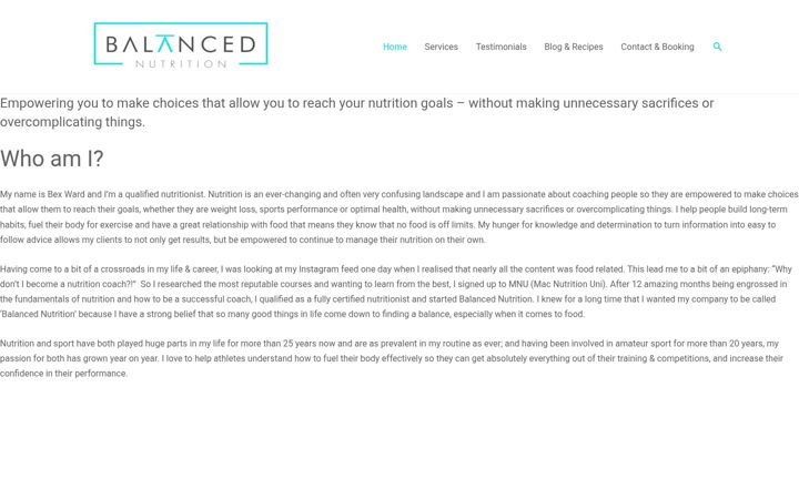 Screenshot of balanced-nutrition.uk