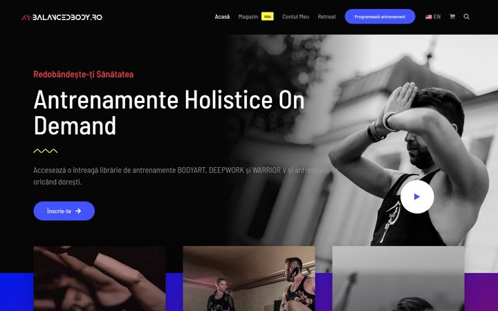 Captură de ecran a balancedbody.ro