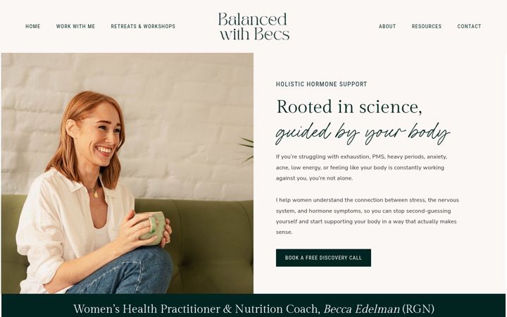 Screenshot of balancedwithbecs.com