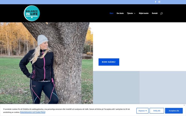 Captură de ecran a balanceinlife.se