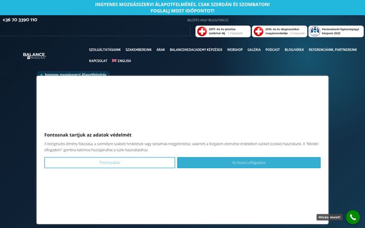 Screenshot of balancemozgas.hu