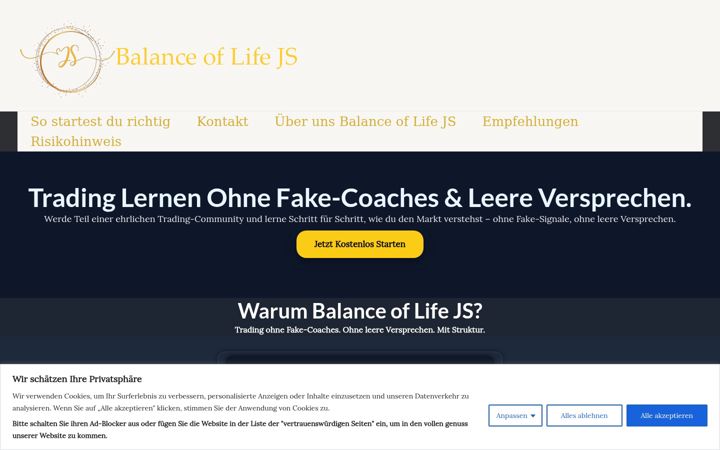 Screenshot von balanceoflife-js.de