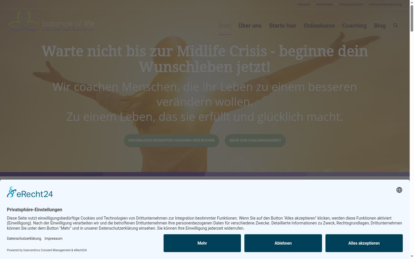 Screenshot tal-banner tal-kunsens muri qabel kwalunkwe interazzjoni