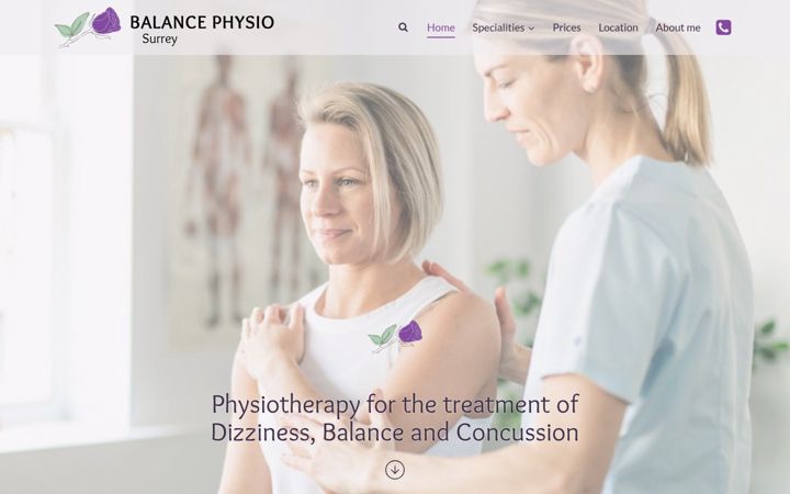 Screenshot of balancephysiosurrey.co.uk