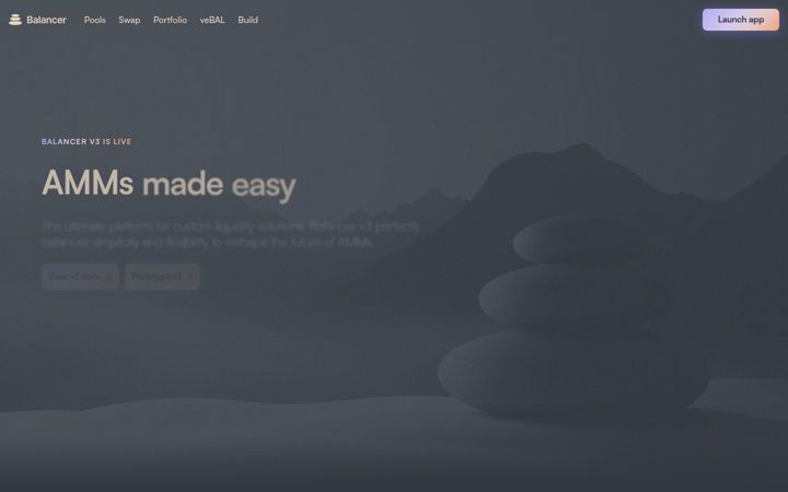Screenshot of balancer.fi