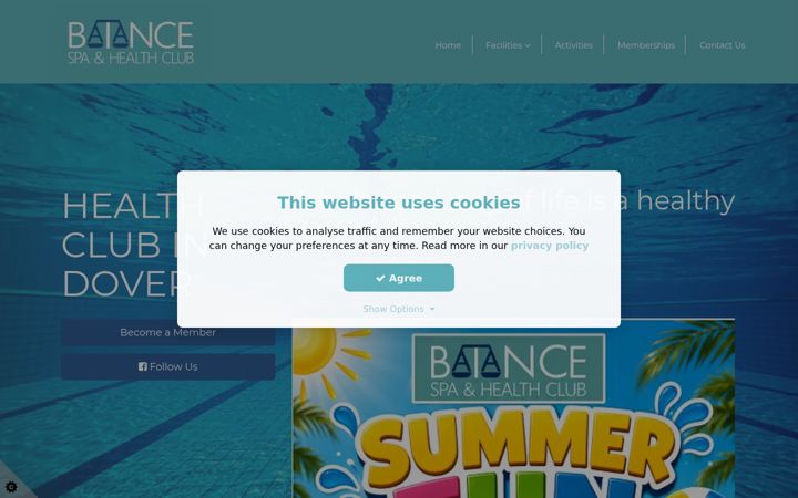 Screenshot of balancespaandhealthclub.co.uk