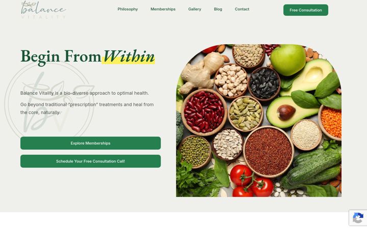 Screenshot of balancevitalitywithbv.com