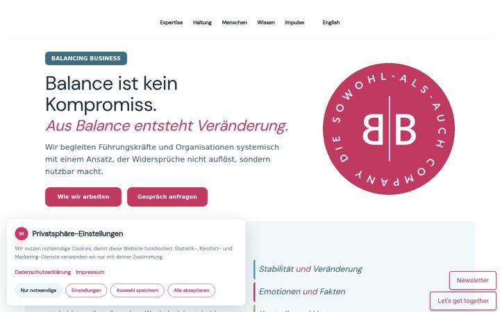 Screenshot of balancingbusiness.de