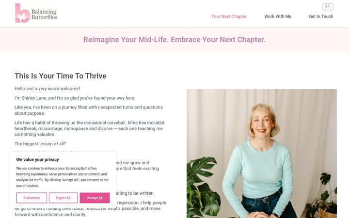 Screenshot of balancingbutterflies.com