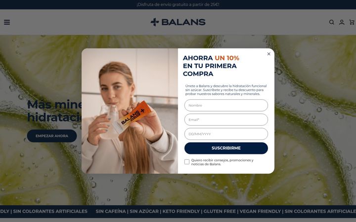 Screenshot of balansaqua.myshopify.com