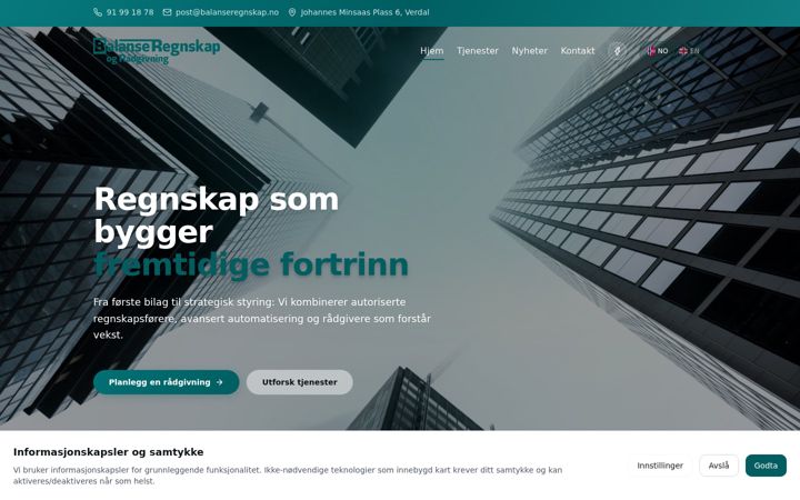 Screenshot of balanseregnskap.no
