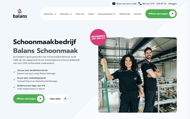 Screenshot of balansschoonmaak.com