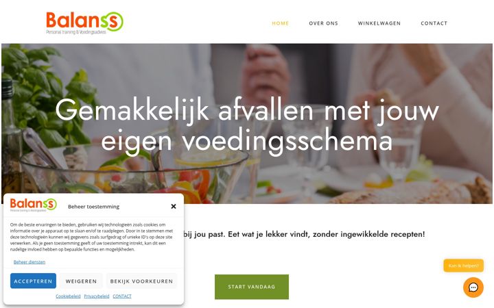 Screenshot of balansspersoonlijkvoedingsschema.nl