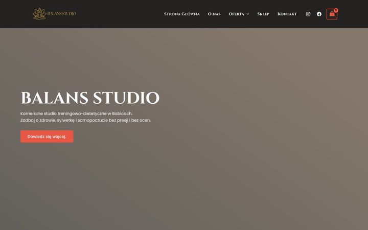 Screenshot of balansstudio.com.pl