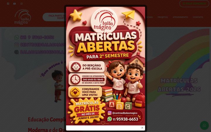 Екранна снимка на balaomagicoescola.com.br