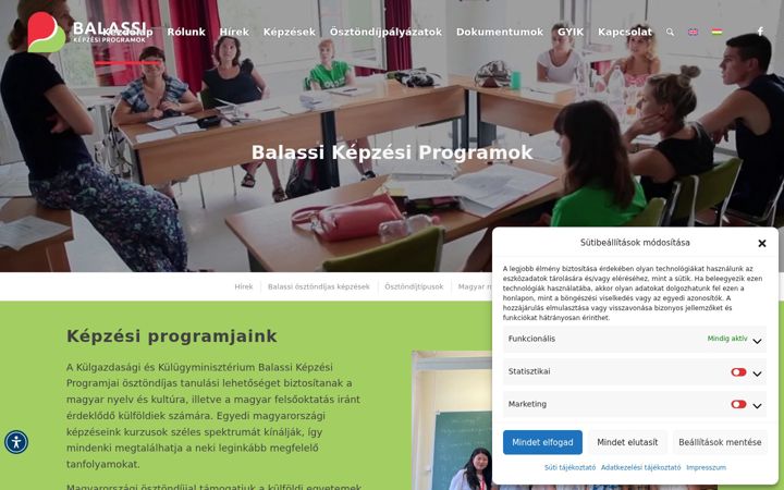 Screenshot of balassieducation.hu