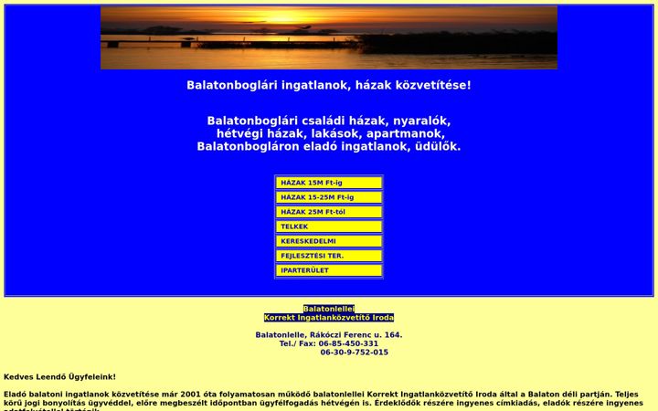 Screenshot of balatonboglari-ingatlanok.hu