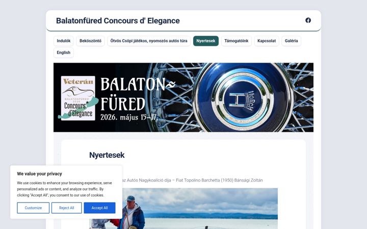 Screenshot of balatonfuredconcours.eu