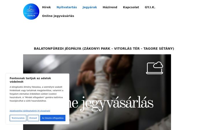 Screenshot of balatonfuredijegpalya.hu