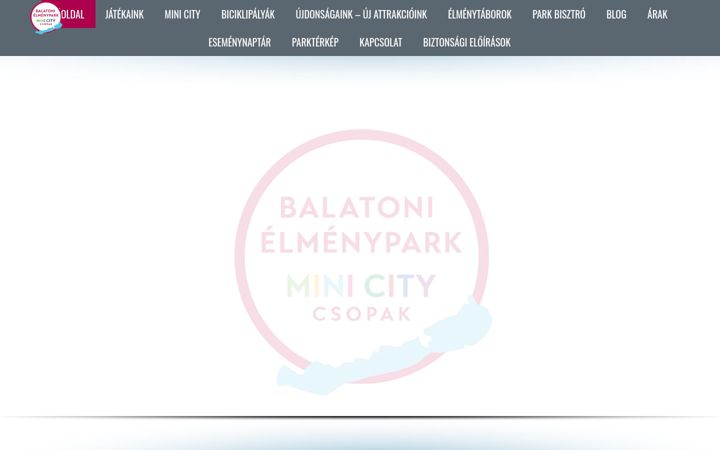 Screenshot van balatonielmenypark.hu