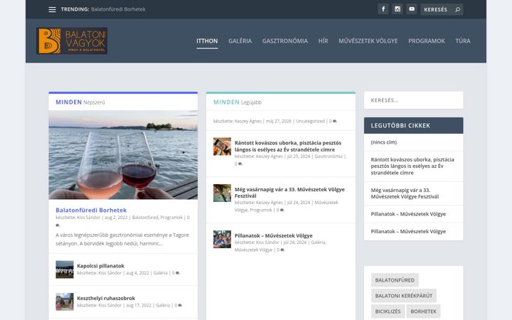 Screenshot of balatonivagyok.hu