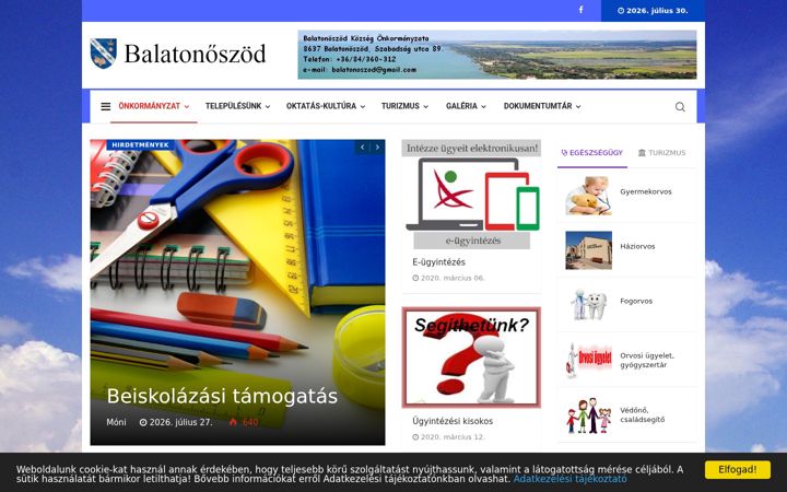 Screenshot of balatonoszod.hu
