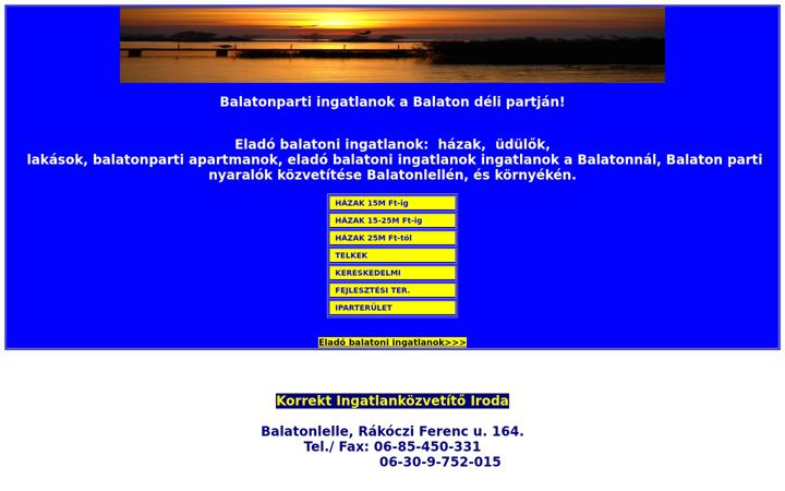 Zrzut ekranu balatonparti-ingatlanok.hu