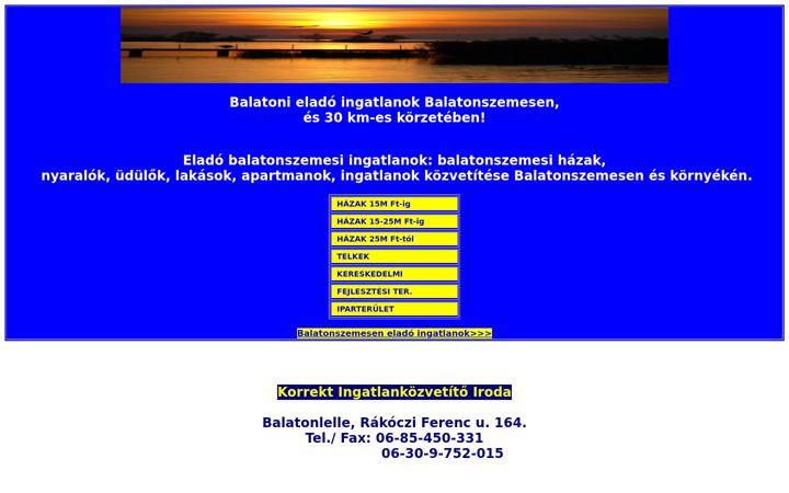 Screenshot of balatonszemesi-ingatlanok.hu
