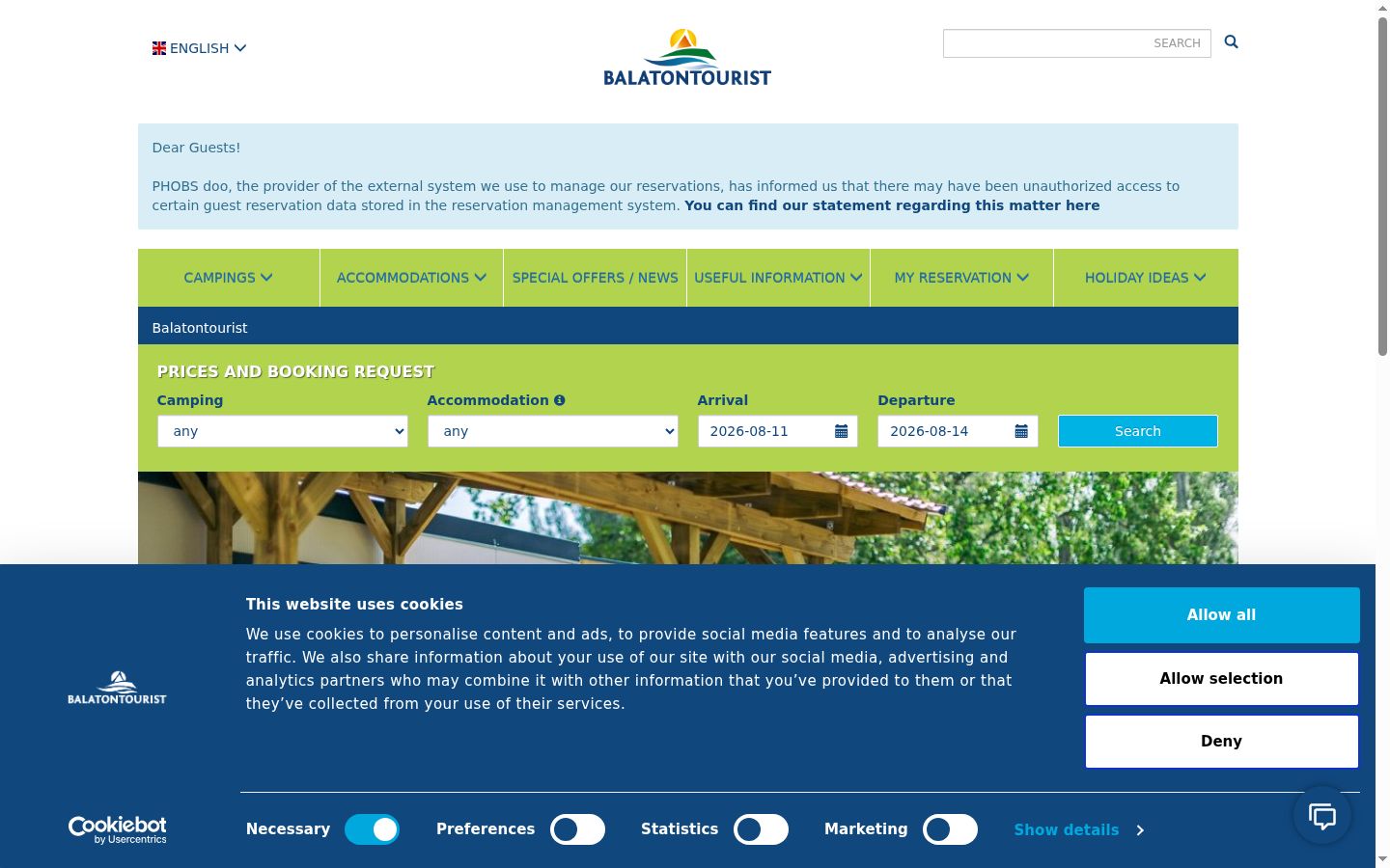Screenshot of the consent banner shown before any interaction