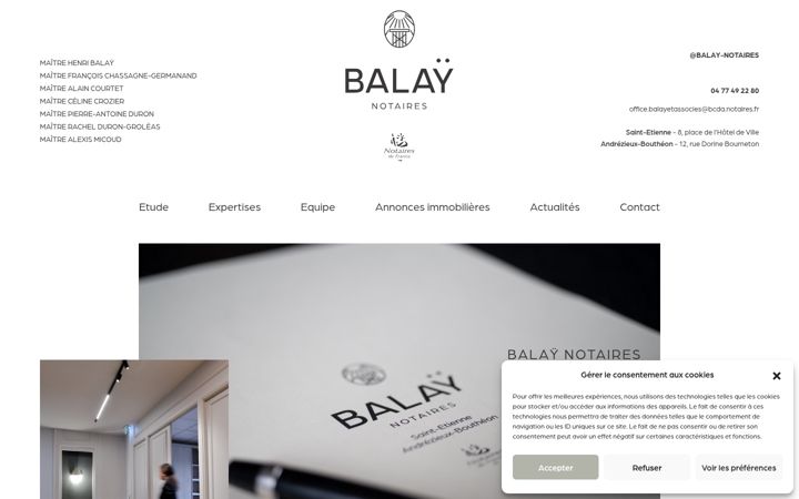 Ekraanipilt saidist balay.notaires.fr