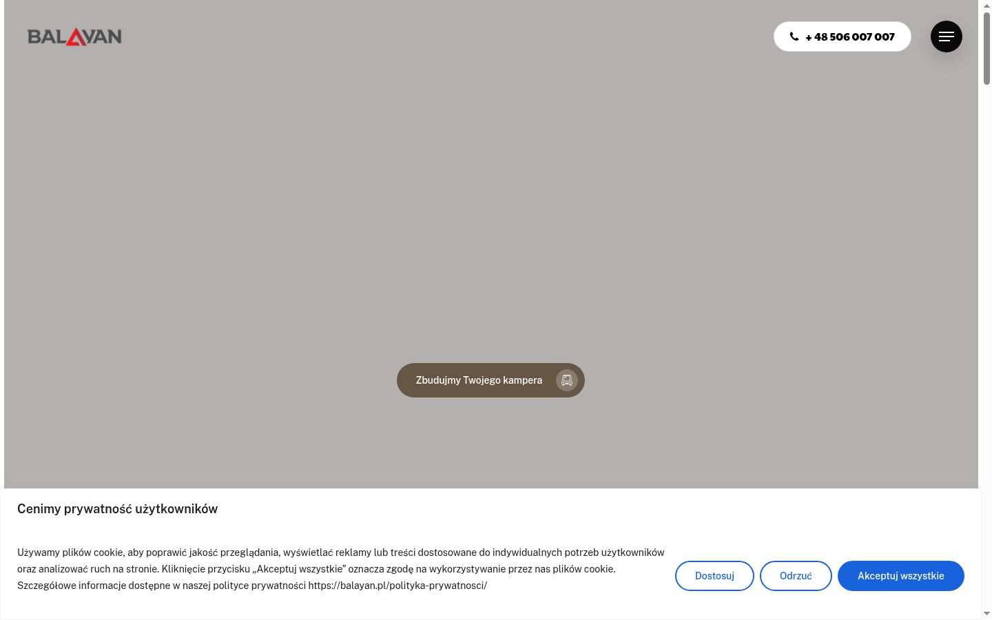 Captura de ecrã do banner de consentimento apresentado antes de qualquer interação