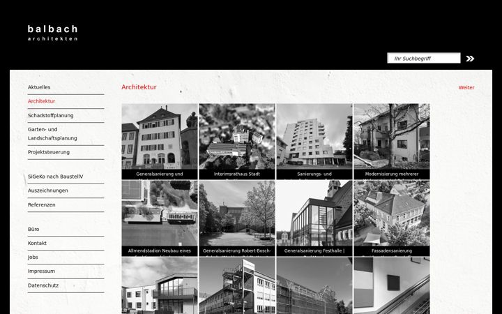 Capture d'écran de balbach-architekten.de