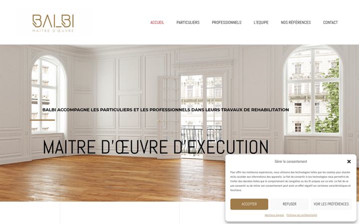 Ekraanipilt saidist balbi-maitredoeuvre.fr