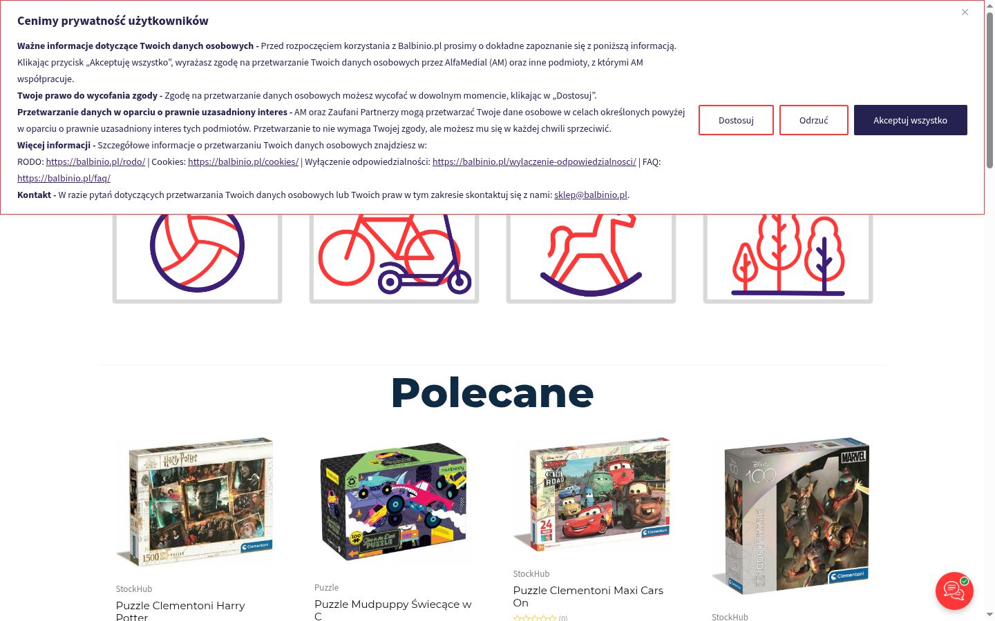 Screenshot del banner di consenso mostrato prima di qualsiasi interazione