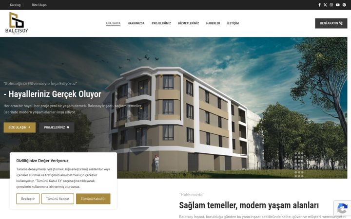 Screenshot ta' balcisoyinsaat.com.tr