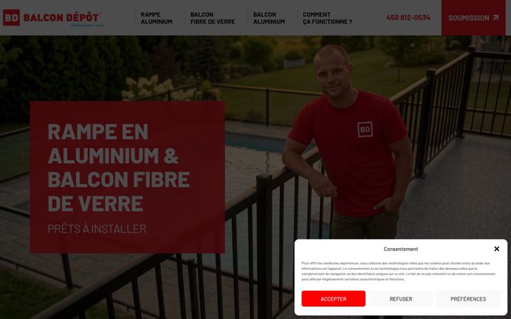 Screenshot of balcondepot.ca