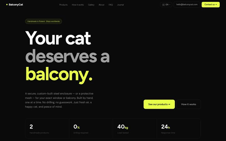 Screenshot of balconycat.com