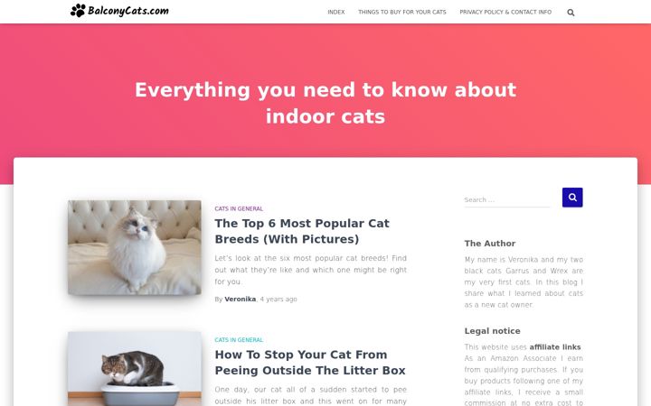 Screenshot of balconycats.com