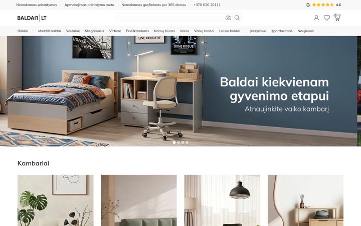 Screenshot of baldai1.lt