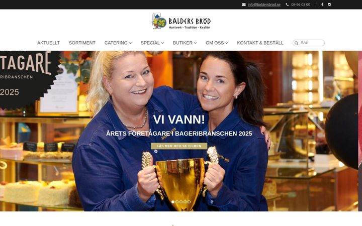 Screenshot of baldersbrod.se