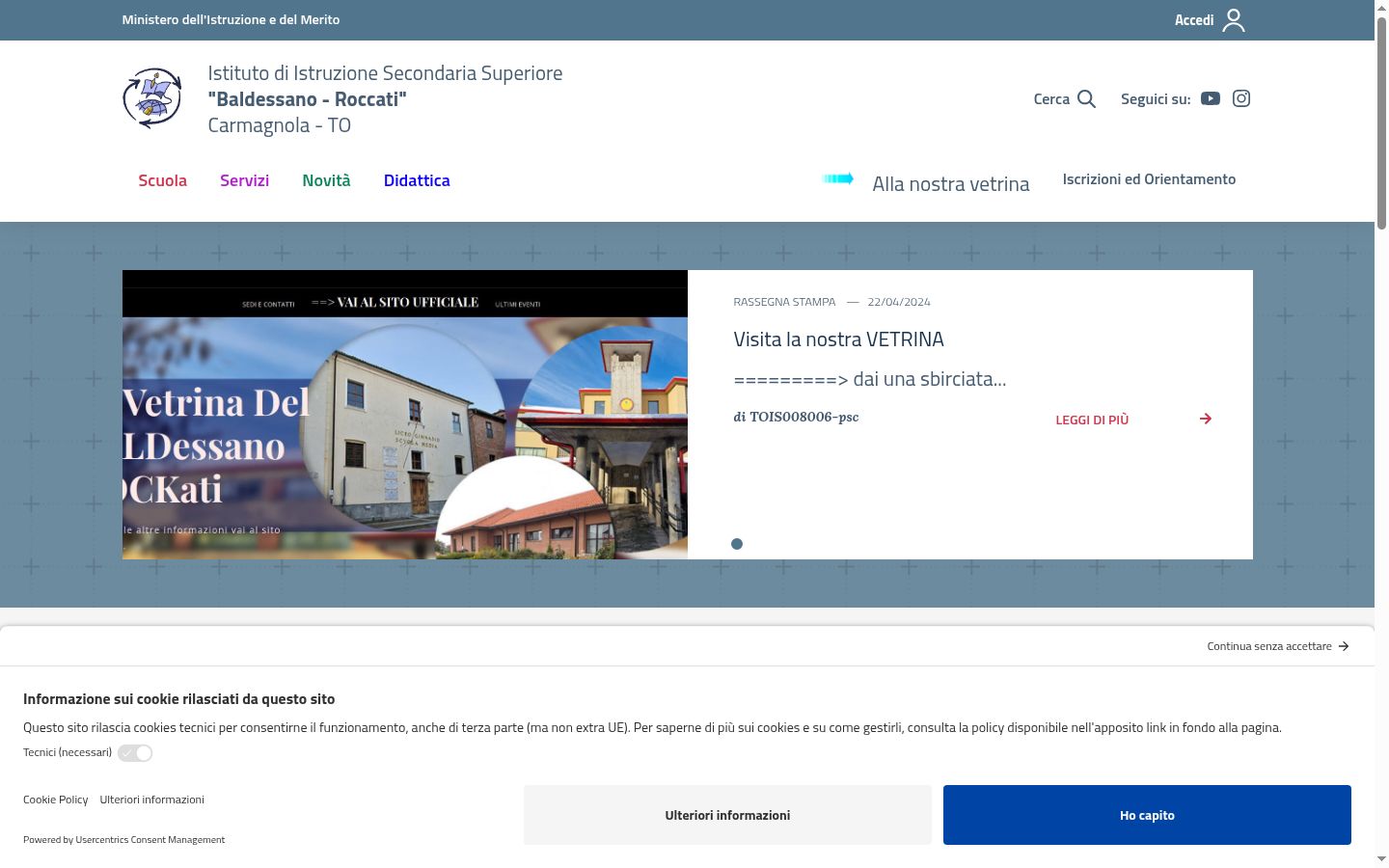 Screenshot of the consent banner shown before any interaction